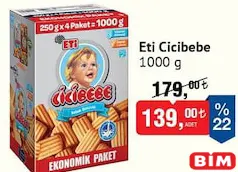ETİ CİCİBEBE BEBEK BİSKÜVİSİ 1000 G fiyat ve kampanya bilgisi